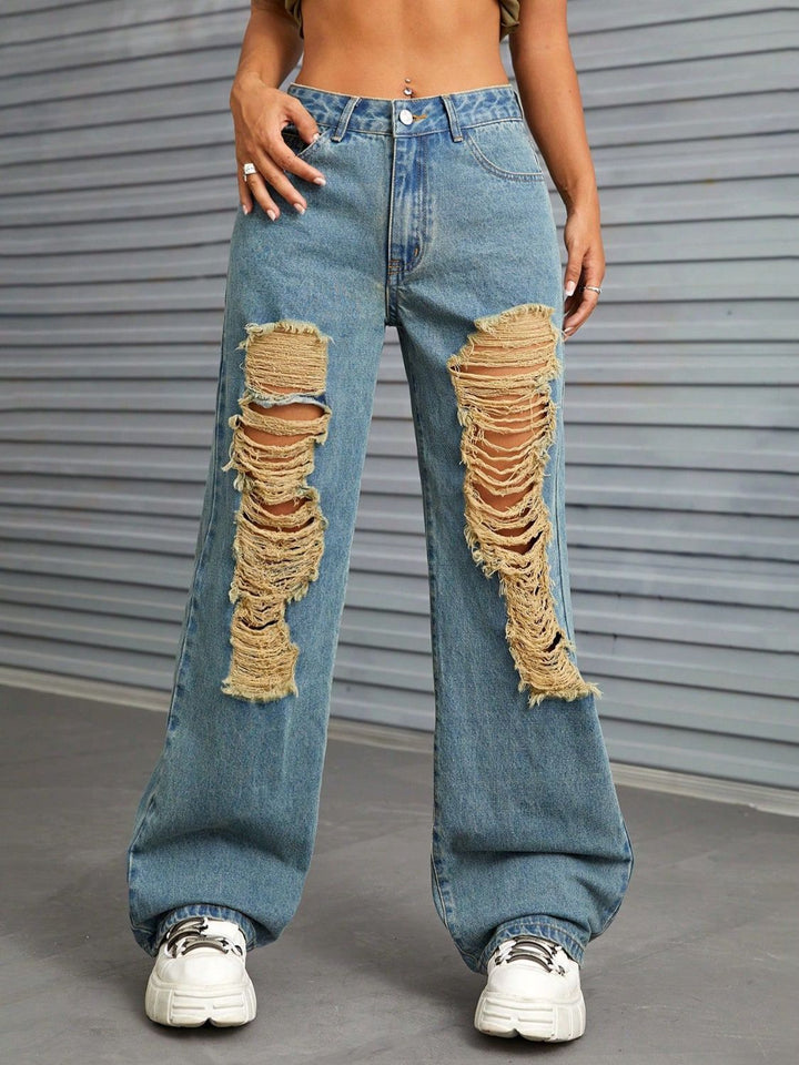 Levoire | Taille Féminine Pantalon Évasé En Jean Avec Poches