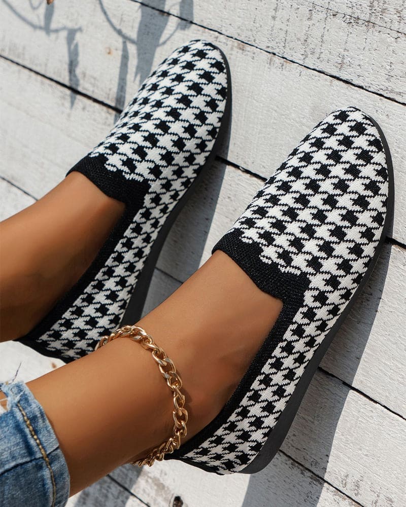 Levoire | Chaussures En Tissu Doux À Carreaux Noir