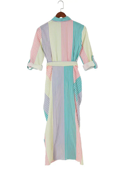 Levoire | Robe Maxi Avec Imprimé À Rayures Colorées