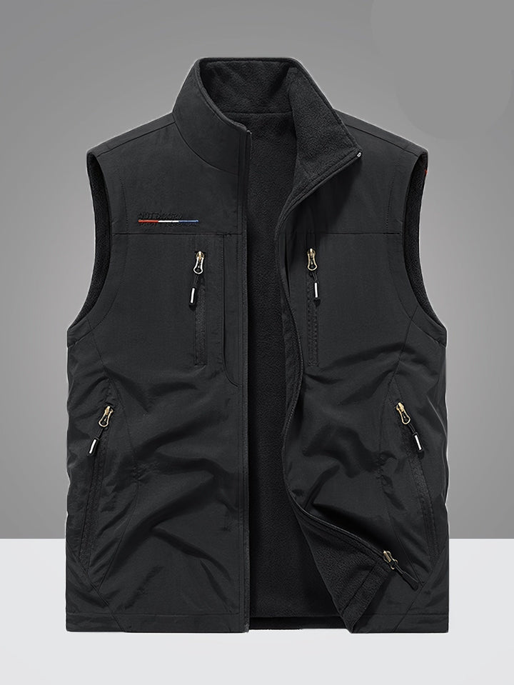 Levoire | Gilet en polaire doublé avec plusieurs poches Noir