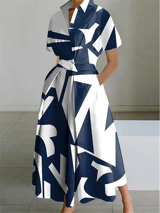 Levoire | Maxi-robe élégante avec imprimé Bleu