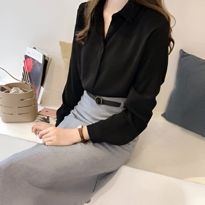 Levoire | Élégante, Blouse Lâche Et Tombante Noir