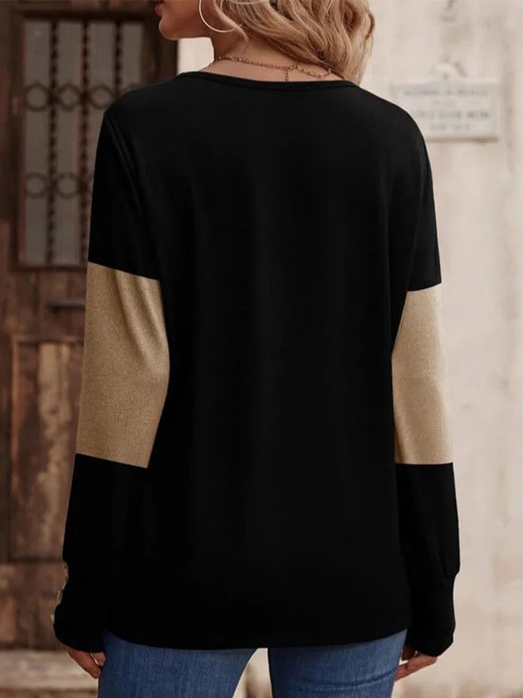 Levoire | Stilet Colorblock Manches Longues Avec Décolleté En V