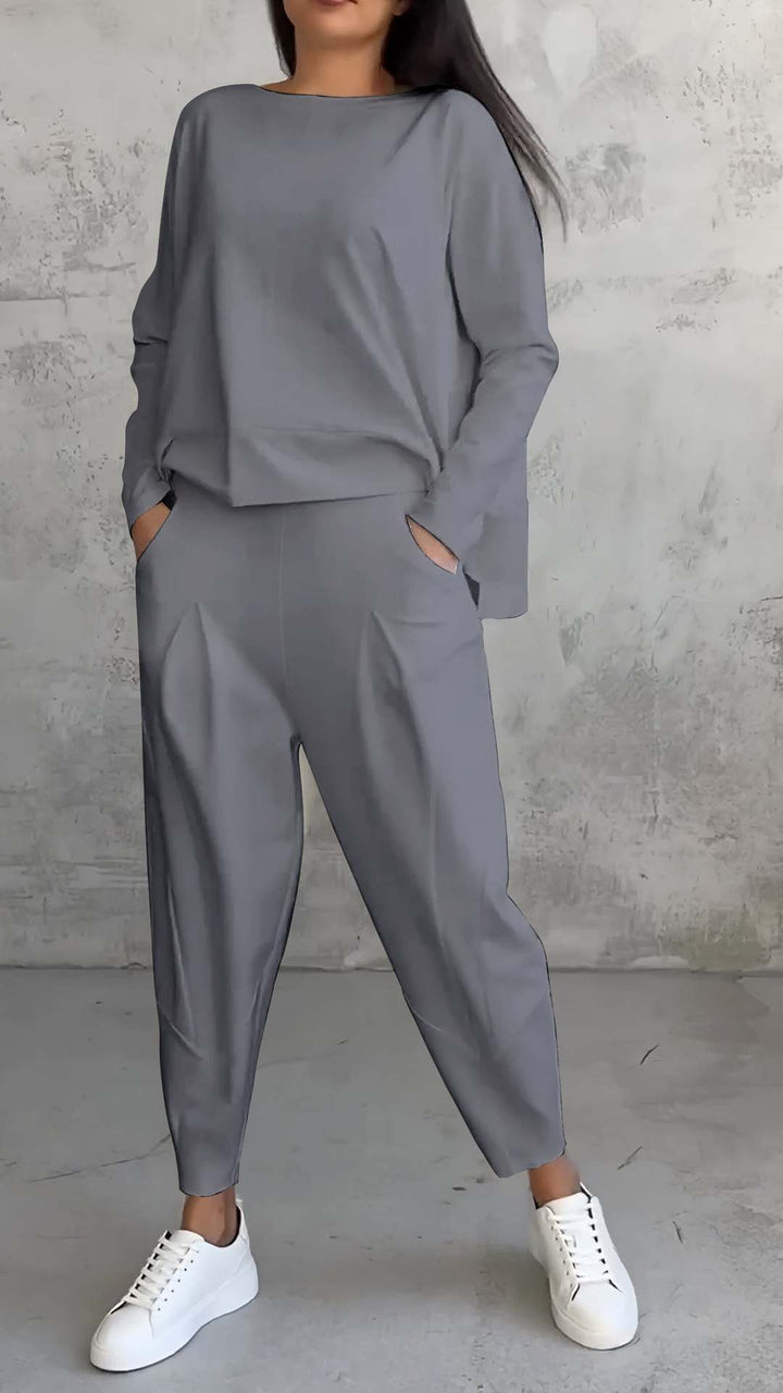 Levoire | Combinaison Manches Longues Design Irrégulier Gris