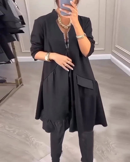 Levoire | Robe Élégante À Décolleté En V Et Esprit Artistique