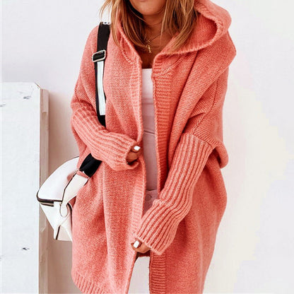 Levoire | Long Warm Cardigan Pour Femmes Rose clair