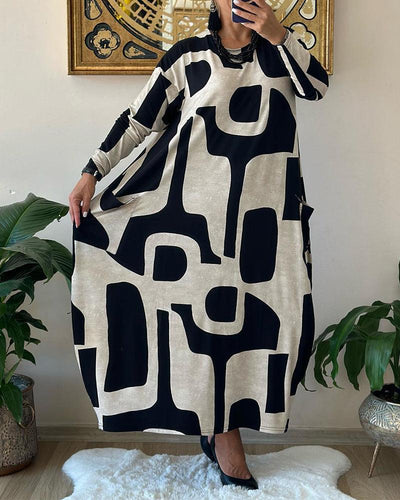 Levoire | Robe À Manches Longues Avec Imprimé Moderne