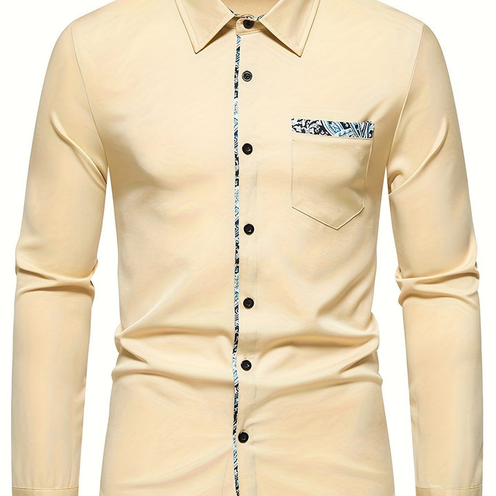 Levoire | Chemise À Col Pour Hommes À Motifs Paisley Couleur kaki