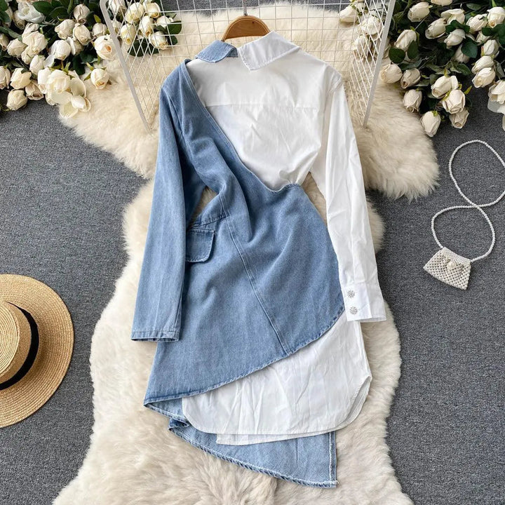 Levoire | Wanhat -robe avec des coutures de chemise irrégulières et des manches longues