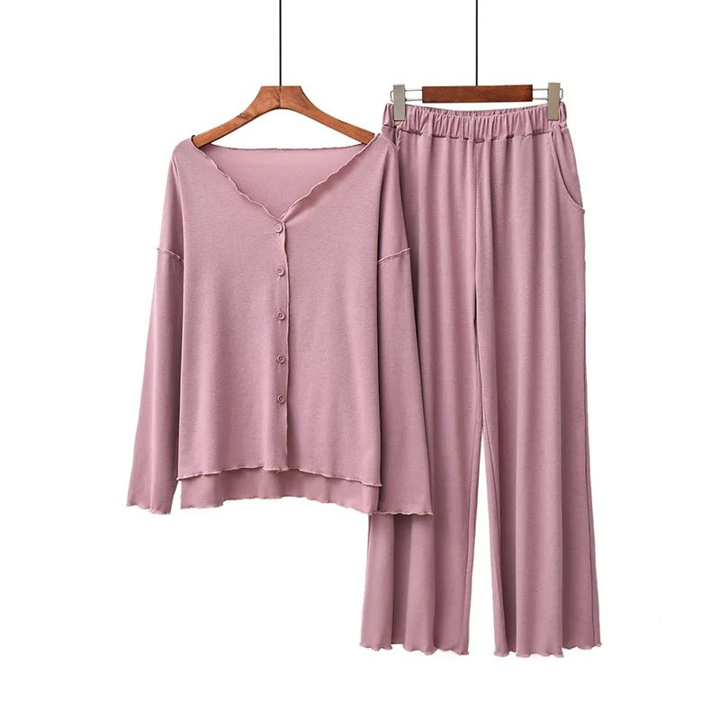 Levoire | Ensemble De Pyjama Élégant Avec Fermeture À Boutons Lilas Une taille