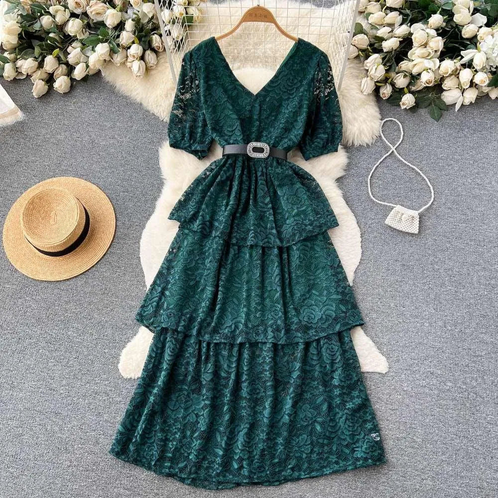 Levoire | Robe V couleur et cordon à la taille pour femmes Schwarzügren Une taille
