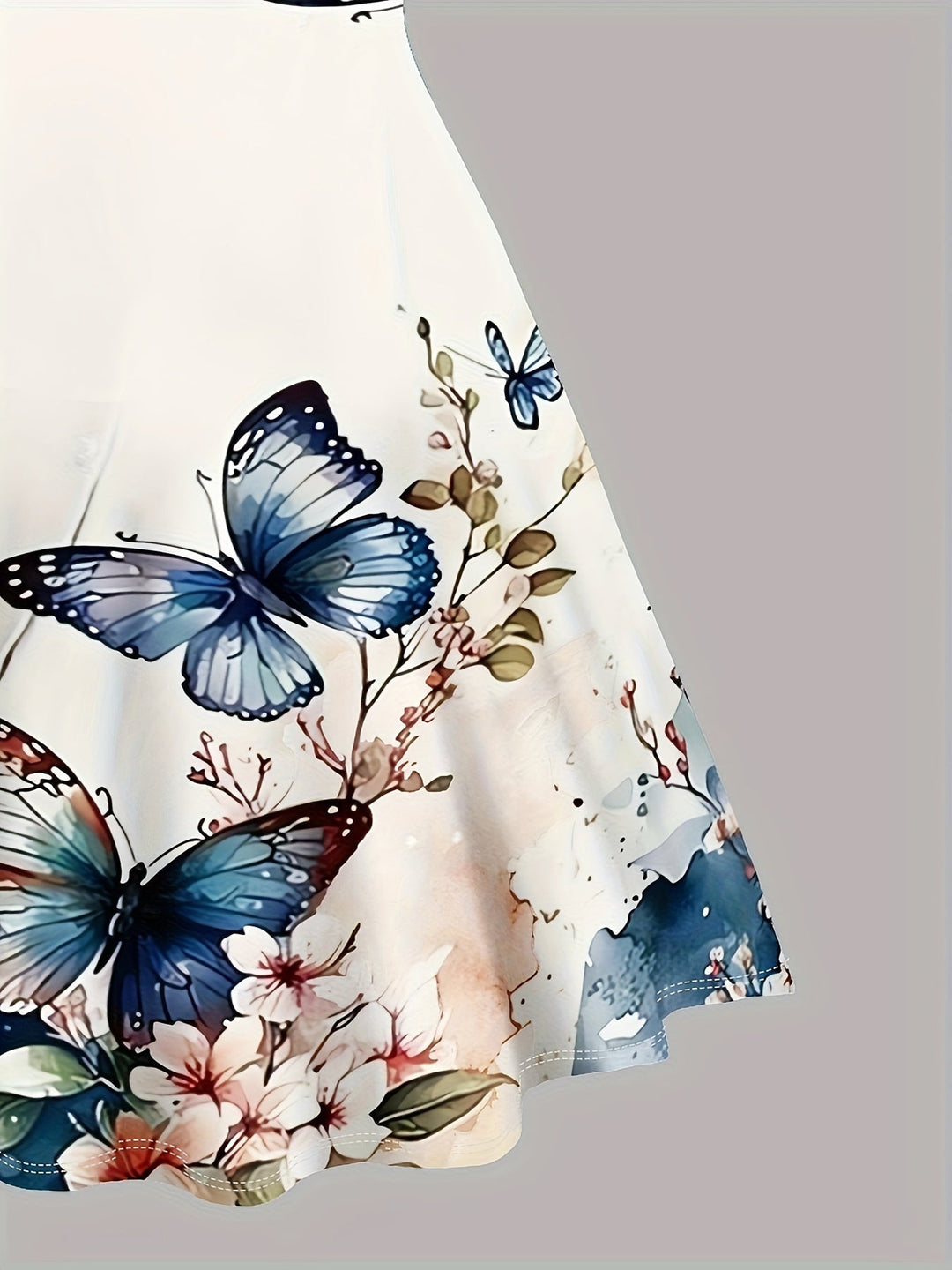 Levoire | Robe À Décolleté En V Imprimé Papillon Avec Des Cerceaux Pour Femmes