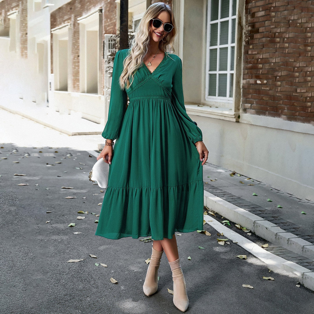 Levoire | Robe D'Automne Élégante Vert