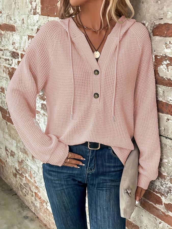 Levoire | Pull À Capuche En Tricot Rosa