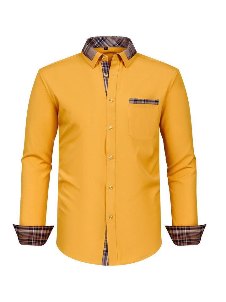 Levoire | Chemise Fine Adaptée Aux Affaires Avec Col À Carreaux Or
