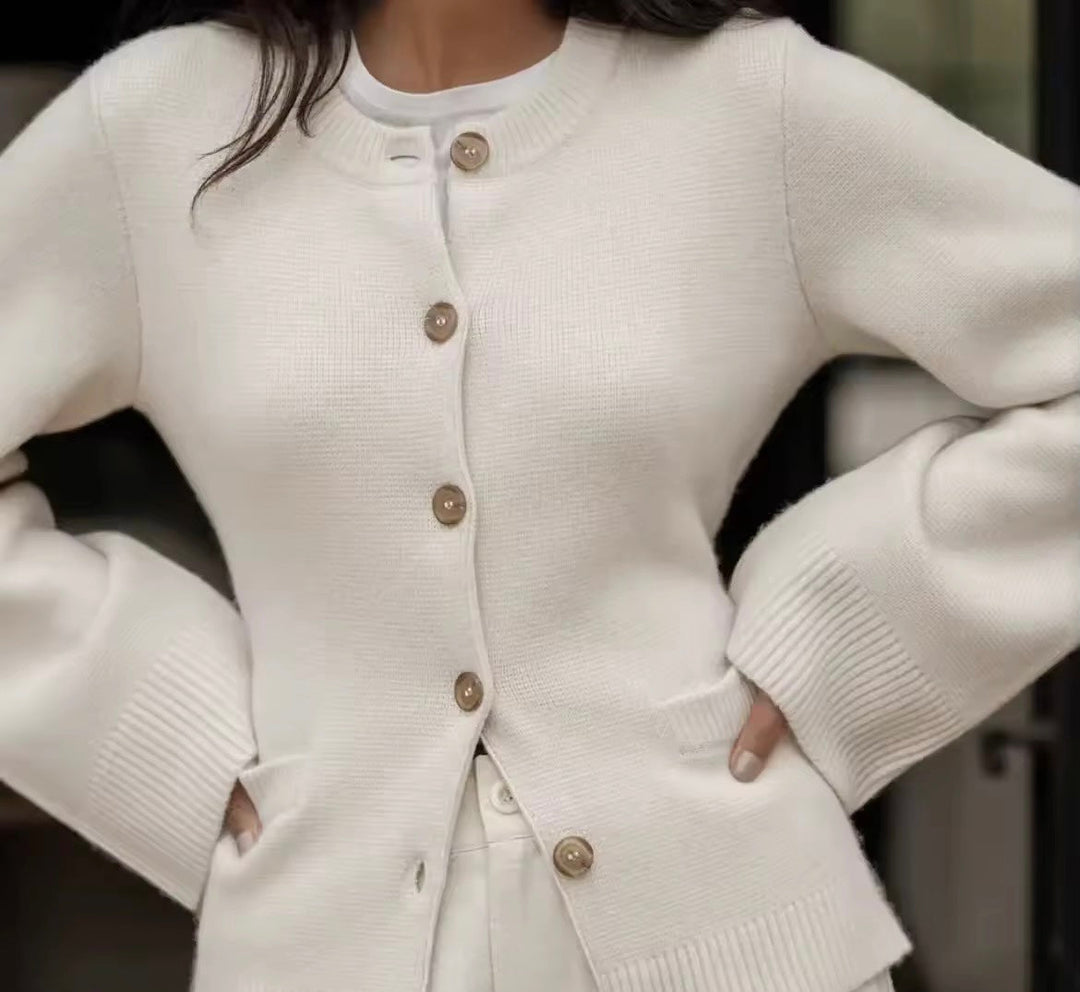 Levoire | Tricot Veste Tricot Élégance Confort Blanc