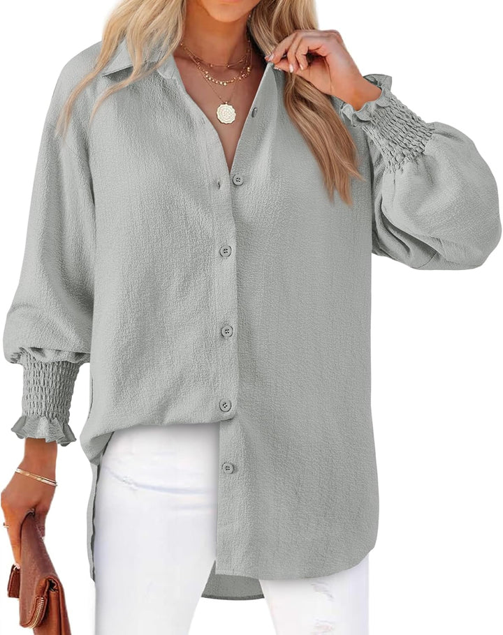 Levoire | Chemise Rayée À Boutons Pour Femmes Gris