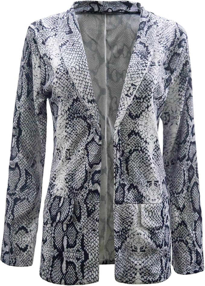 Levoire | Blazer Élégant Avec Devant Ouvert Et Motif En Serpent L