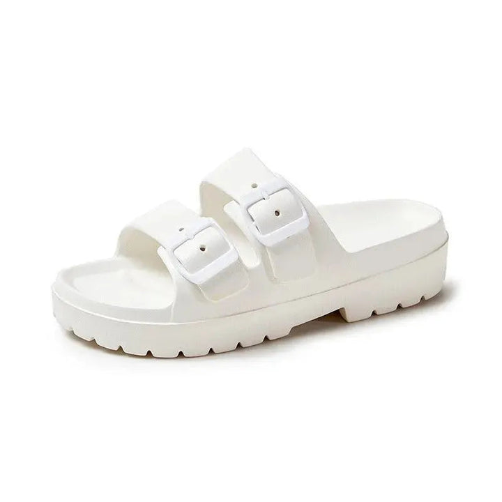 Levoire | Chaussures élégantes à double boucle - Confort et style pour l'été ! Beige