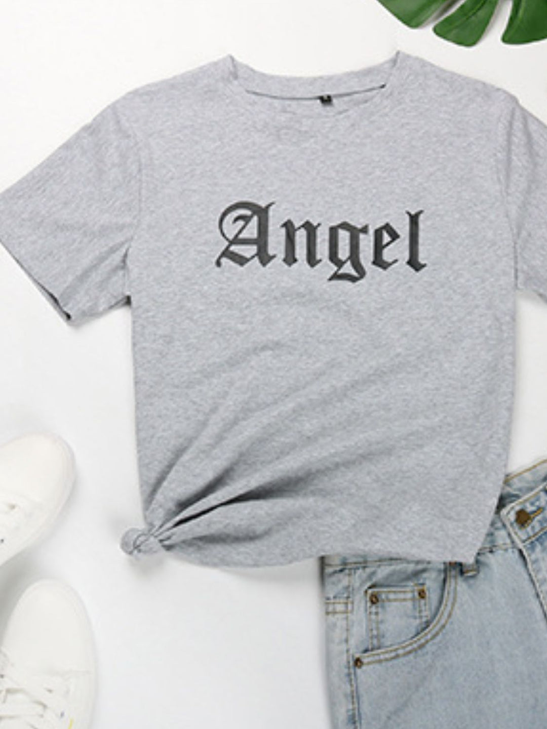 Levoire | Perfee ANGEL Col rond T-shirt à manches courtes Gris