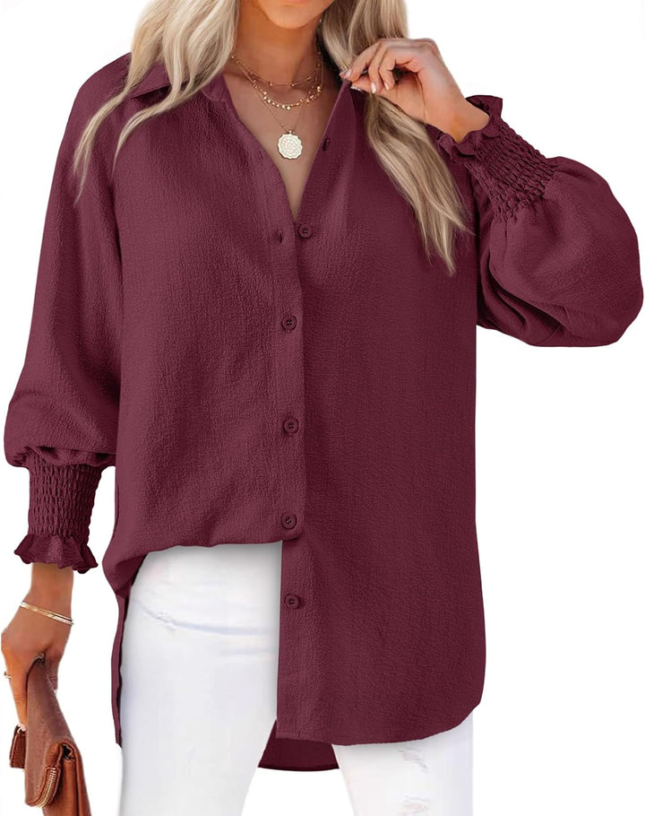 Levoire | Chemise Rayée À Boutons Pour Femmes Bourgogne