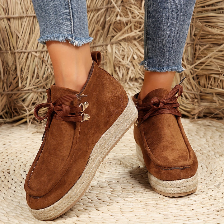 Levoire | Bottines À Lacets Bordeaux Pour Femmes Corde brun