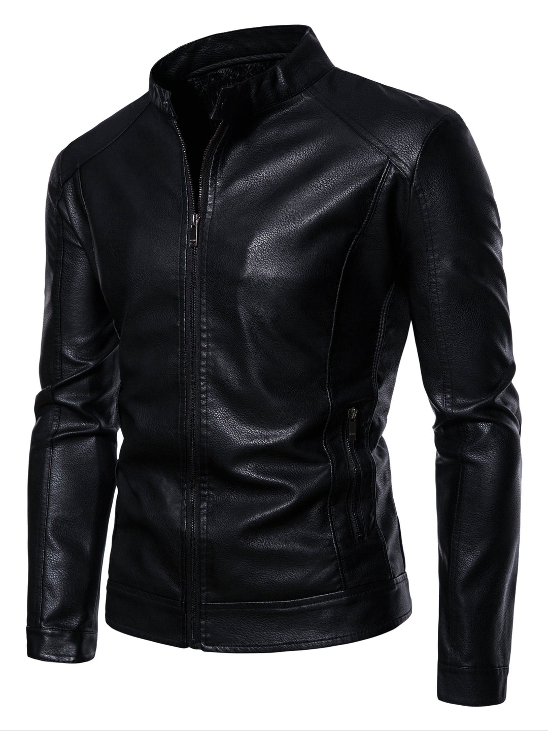 Levoire | Veste En Simili Cuir Pour Hommes Élégante Avec Doublure En Polaire Chaude Noir