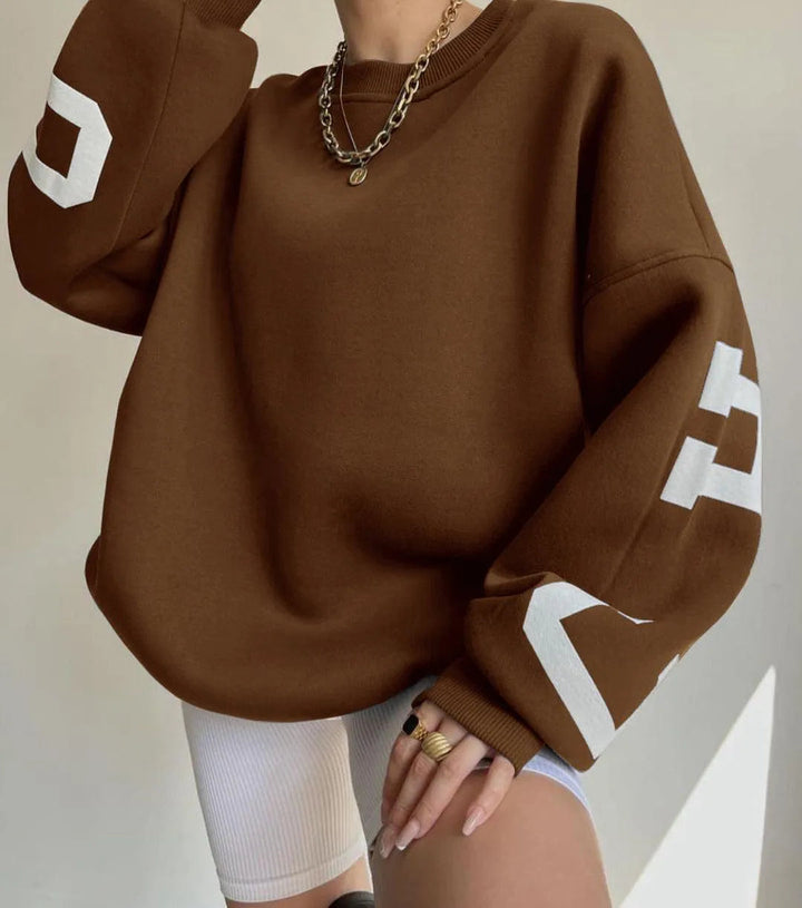 Levoire | Robe en tricot pour femmes avec impression décontractée Couleur caramel