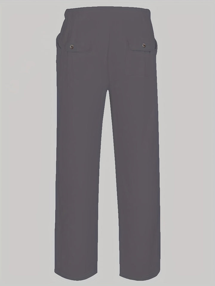 Levoire | Pantalons Pour Hommes En Mélange De Coton Et De Lin Avec Une Taille Élastique Décontractée