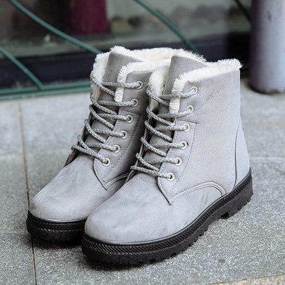 Levoire | Chaussure Cheville En Fausse Fourrure Chaude Gris