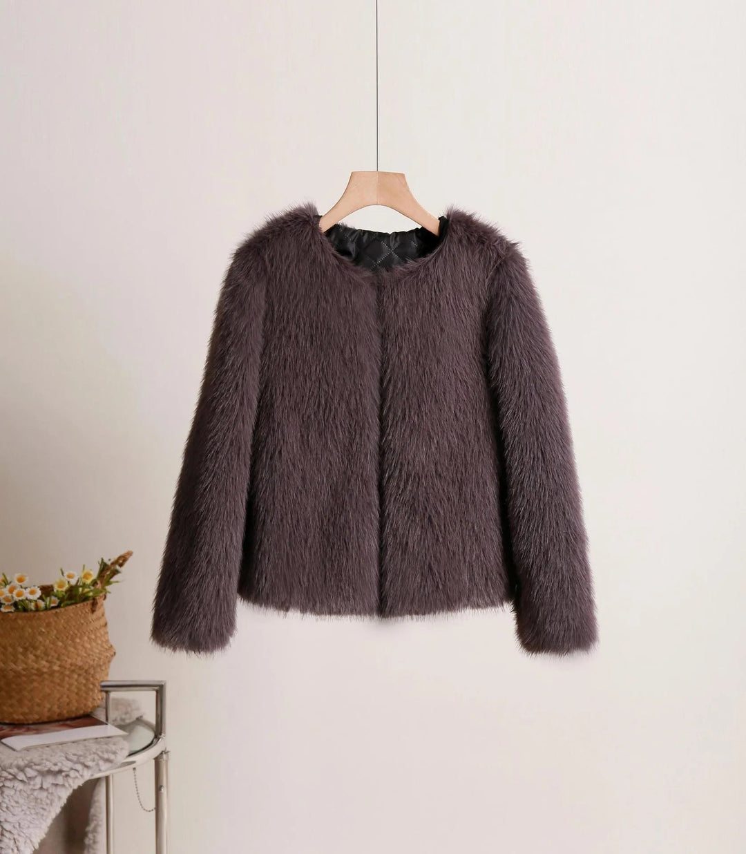 Levoire | Veste courte unie pour femmes Café noir