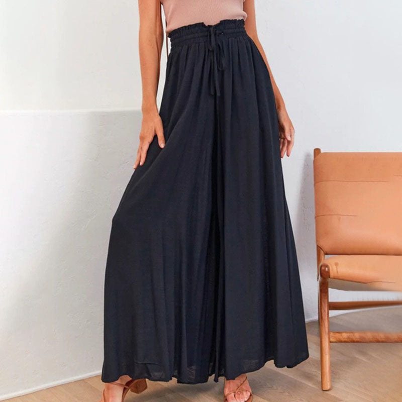 Levoire | Pantalons D'Été Décontractés Et Aérés Pour Femmes Avec Jambes Larges Noir
