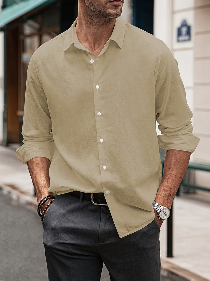 Levoire | Chemise Décontractée À Manches Longues Pour Styles Décontractés Couleur kaki