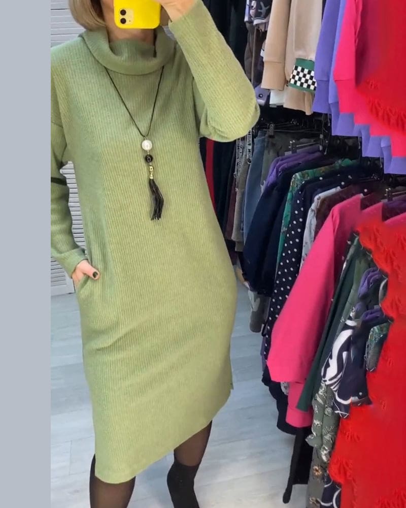Levoire | Robe Unie Avec Col Fendu