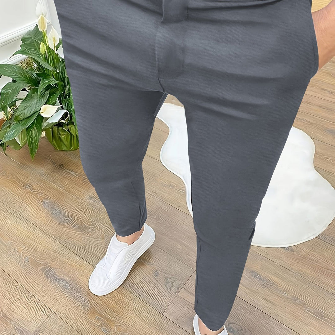 Levoire | Skinny Fit Pantalons Pour Hommes Avec Détails Zippés En Couleur Unie