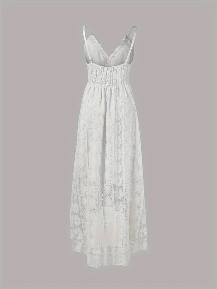 Levoire | Robe Maxi Boho D'Été Avec Bretelles Spaghetti Et Décolleté En V