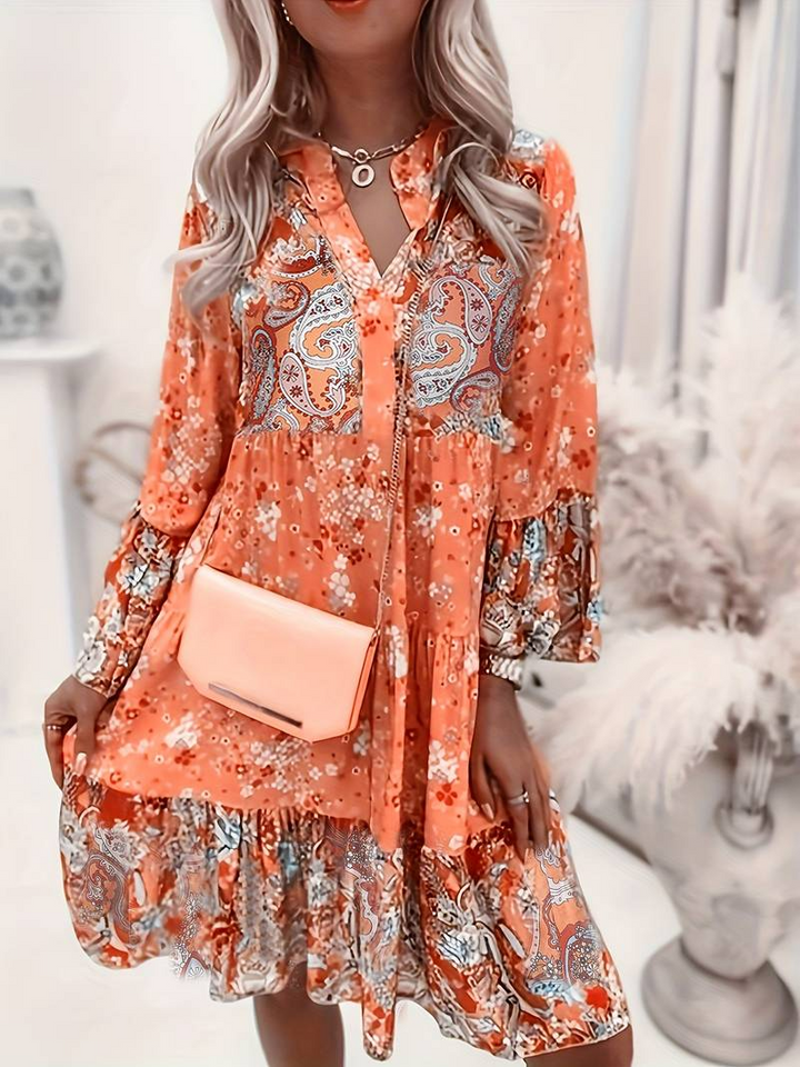 Levoire | Robe à imprimé floral orange