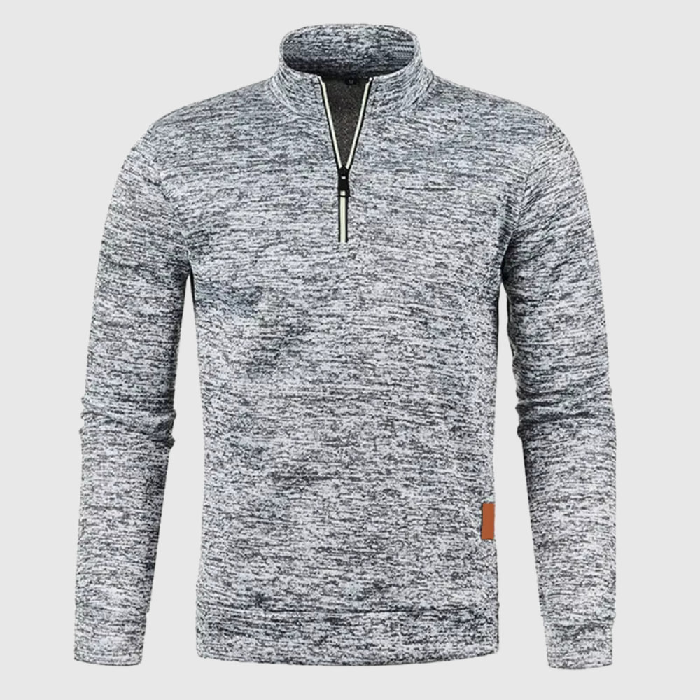 Levoire | Pullover En Laine Élégant Pour Homme Avec Fermeture Éclair Gris clair