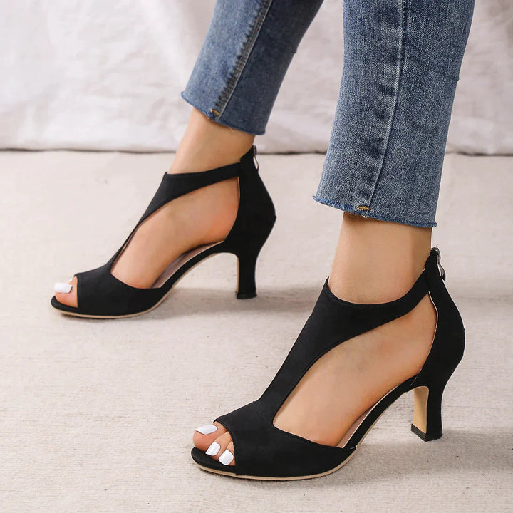 Levoire | Sandales Confortables À Talons Et Semelle En Gel Noir