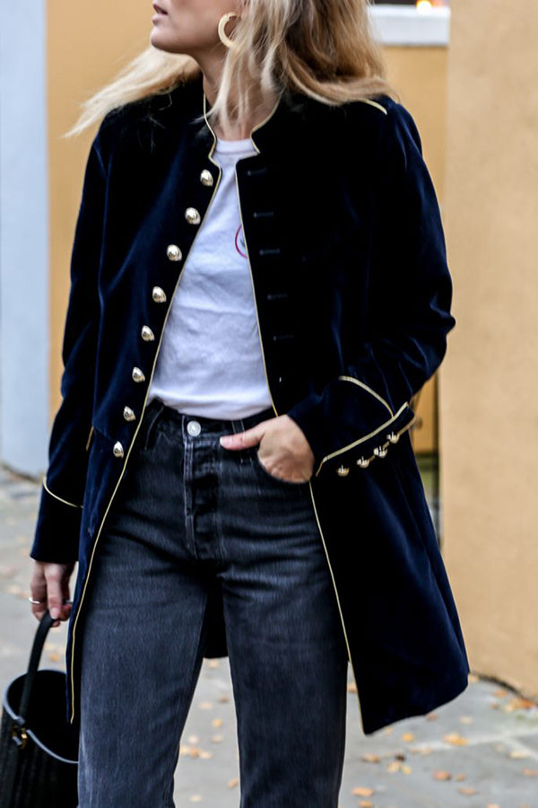 Levoire | Veste En Velours Réversible Avec Look Militaire Pour Femmes Merinonsininen