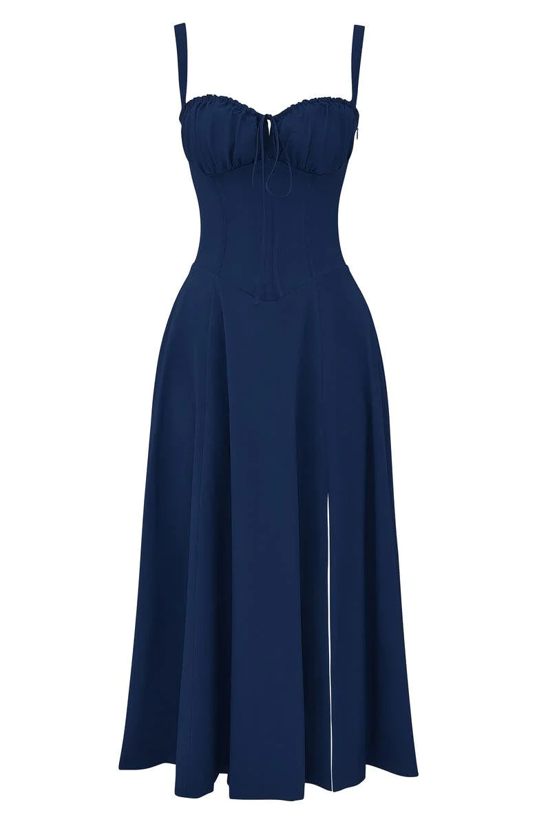 Levoire | pour femme bustier florale taille-réduite Midriff Bleu marine