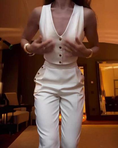 Levoire | Ensemble Confortable À Deux Pièces Pour L'Été Blanc