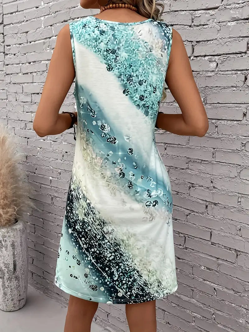 Levoire | Robe Avec Imprimé Abstrait Et Encolure Ronde