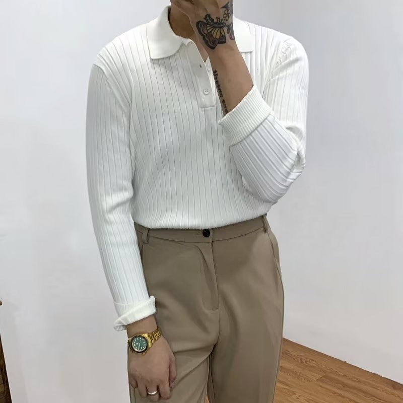 Levoire | Automne Tournant Polo Pull Blanc