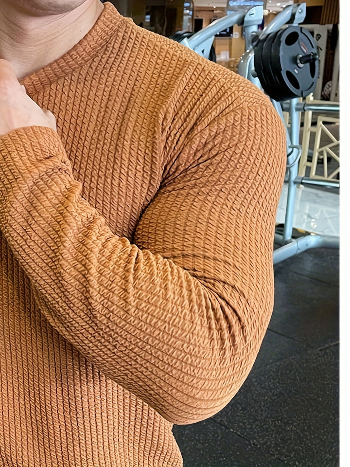 Levoire | T-Shirt À Manches Longues Respirant Avec Structure En Côtes Et Coupe Slim