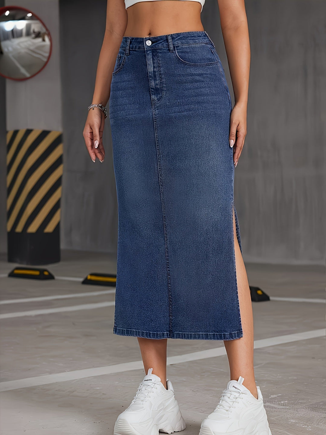 Levoire | Denim Lyocostakki Taille Haute Et Lavage Bourgogne