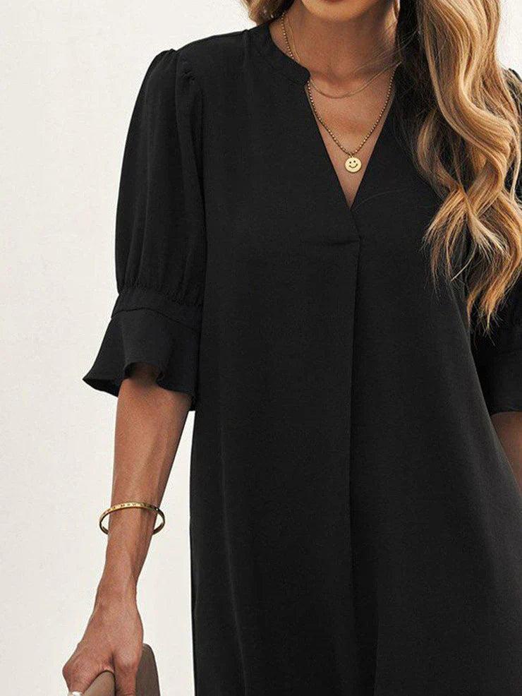Levoire | Robe Midi Élégante Avec Décolleté En V