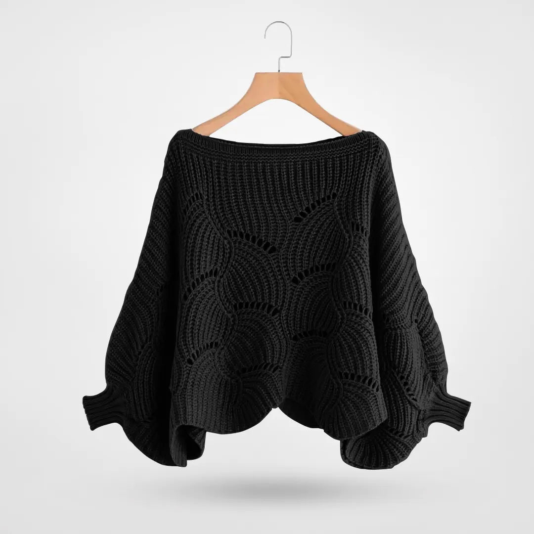 Levoire | Chemise D'Entrée En Tricot Lâche Avec Manteau À Drapeau Noir