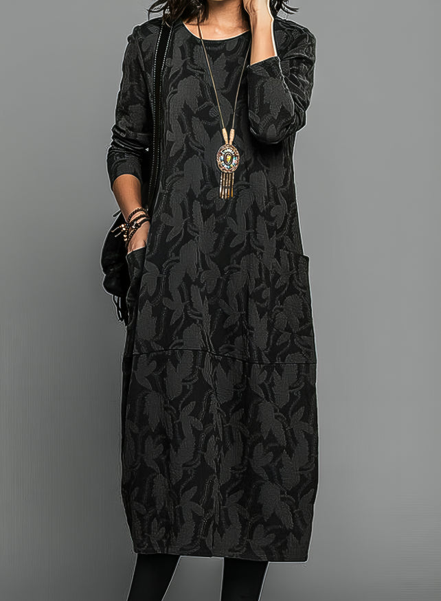 Levoire | Robe longue à manches imprimées Noir