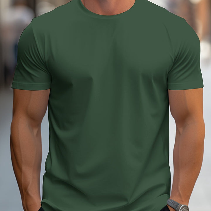Levoire | T-Shirt Unicolore Pour Hommes Col Rond